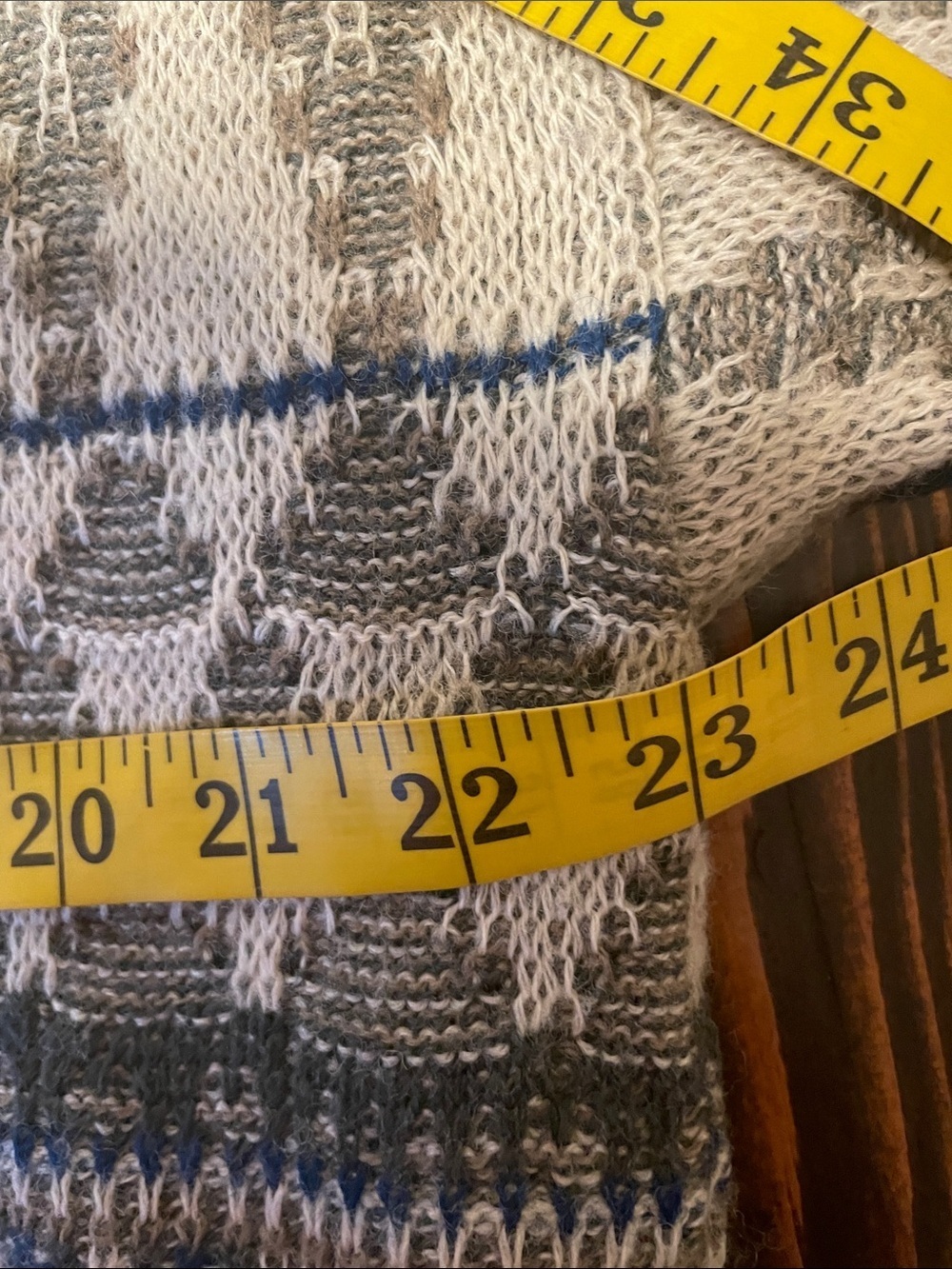 Vintage 60s Pendleton 100% Pure Virgin Wool Geometric Knit Sweater Men's XL Over - Picture 7 of 10